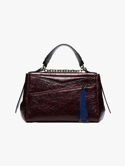 Shop Givenchy Burgundy Id Medium Leather Cross Body Bag In Red