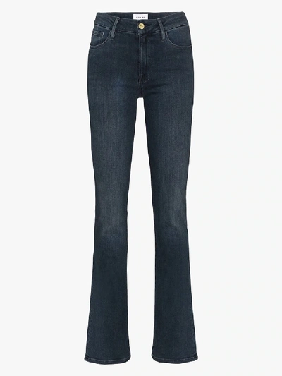 Shop Frame Le Mini Boot High-rise Jeans In Blue