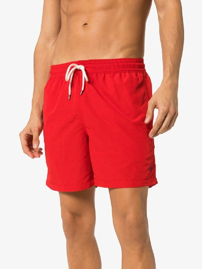 Shop Polo Ralph Lauren Traveller Swim Shorts In Red