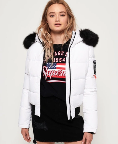 Shop Superdry Everest Ella Bomber Jacket In White