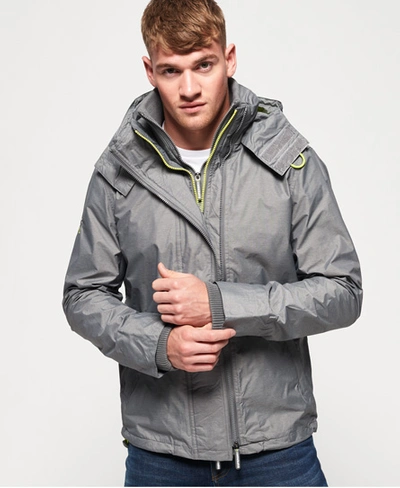 Superdry Tech Hood Pop Zip Sd-windcheater Jacket In Light Grey | ModeSens