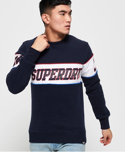 Shop Superdry Retro Stripe Sweatshirt In Navy