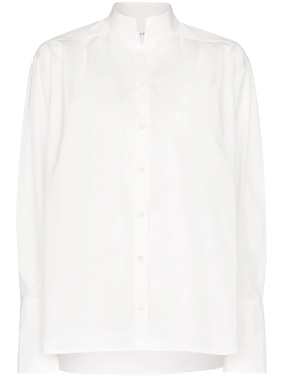 Shop Frame Pleated Oversized Cotton Shirt In White