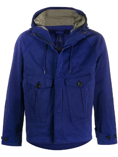 Shop Ten C Hooded Lightweight Jacket In Blue