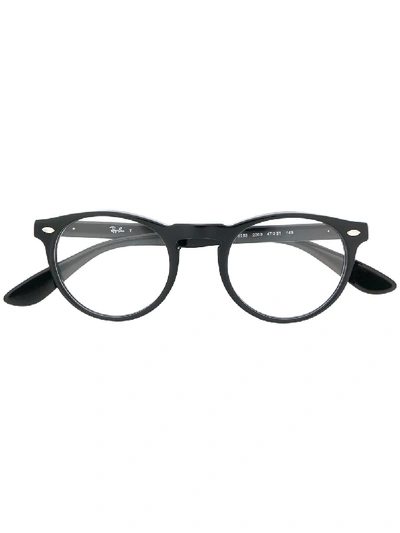 Ray Ban Round-frame Prescription Glasses In Black