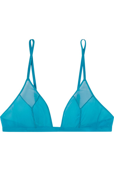 La Perla Agata Stretch-tulle Soft-cup Triangle Bra In Blue | ModeSens
