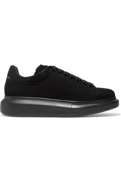 Shop Alexander Mcqueen Suede Exaggerated-sole Sneakers In Black