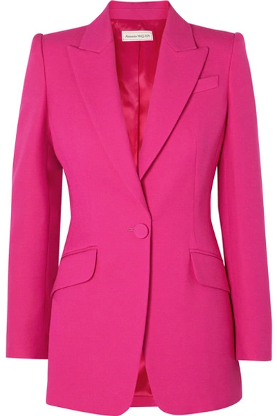 Shop Alexander Mcqueen Wool-blend Blazer In Pink