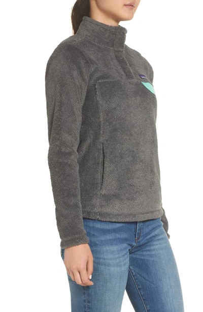 Shop Patagonia Re-tool Snap-t Fleece Pullover In Feather Grey Ink Black X-dye