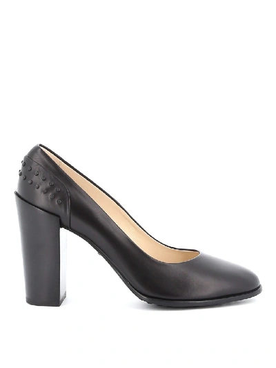 Shop Tod's Pebble Detail Pumps In Grey