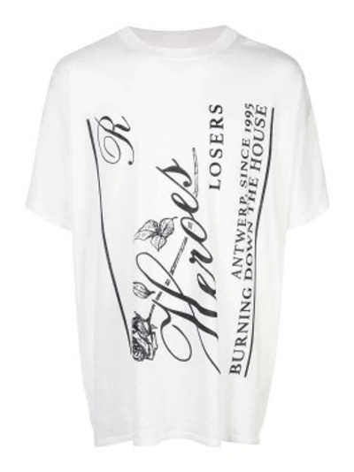 Shop Raf Simons Heroes T-shirt In White