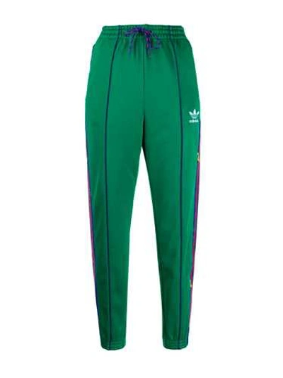 Shop Adidas Originals Floral Track Pants In Green