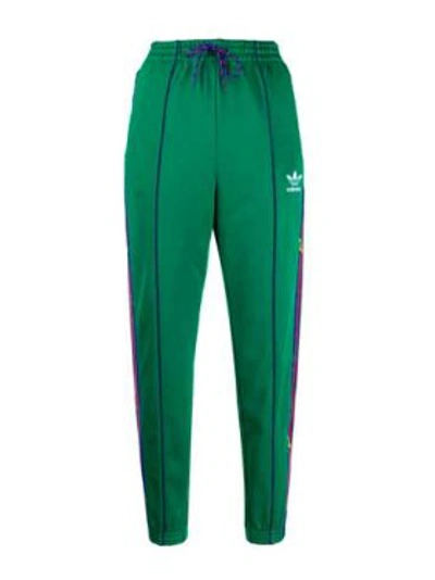 Shop Adidas Originals Floral Track Pants In Green
