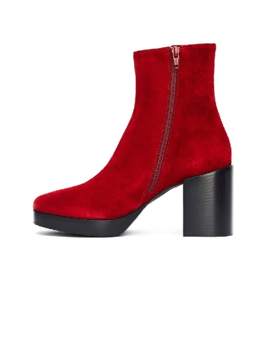 Shop A.f.vandevorst Red Suede Round Toe Ankle Boots