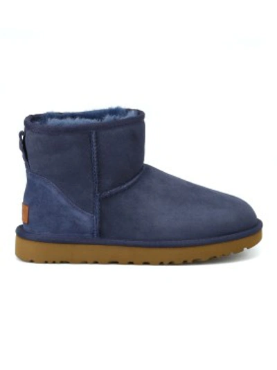 Shop Ugg Classic Mini Ii Navy Ankle Boots In Grey