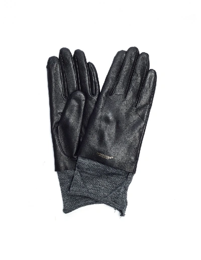Shop Undercover Black Leather Gloves