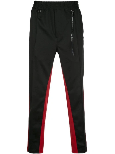 Shop Mastermind Japan Black And Red Stripe Sweatpants