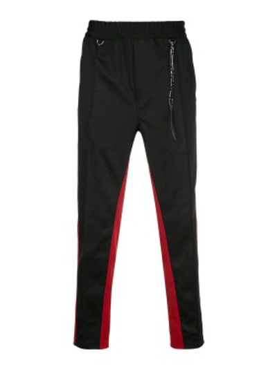 Shop Mastermind Japan Black And Red Stripe Sweatpants