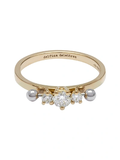 Shop Delfina Delettrez Two In One Three Diamond Ring In Not Applicable