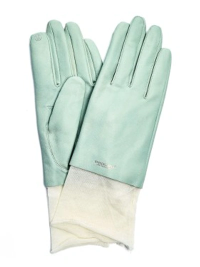 Shop Undercover Light Green Leather Gloves In White