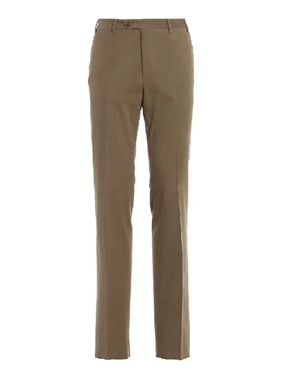 Shop Corneliani Leader Stretch Cotton Trousers In Brown