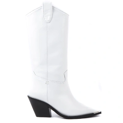 Shop Aldo Castagna White Diva Leather Boots