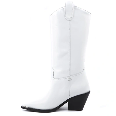 Shop Aldo Castagna White Diva Leather Boots