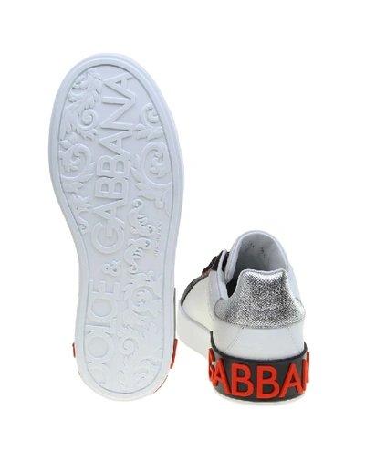 Shop Dolce & Gabbana Sneakers Portofino In Calfskin White Color