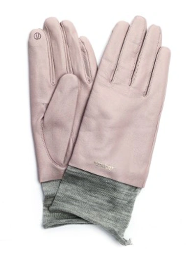 Shop Undercover Pink Leather Gloves In Grey