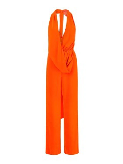 Shop Area Orange Halter Neck Jumpsuit