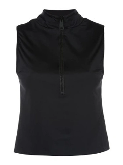 Shop Natasha Zinko Colorblock Zipped Sleeveless Top In Black