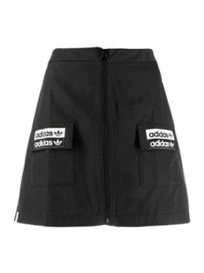 Shop Adidas Originals Zip Miniskirt In Black