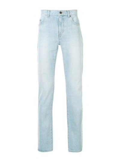 Shop Saint Laurent Classic Straight Leg Jeans In White