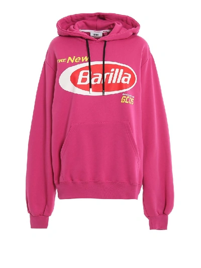 Shop Gcds Barilla Fuchsia Oversized Hoodie In Pink