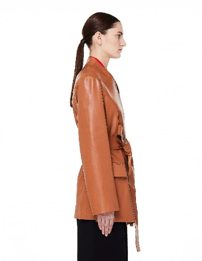 Shop The Row Burnt Ochre Arrot Leather Jacket In Brown