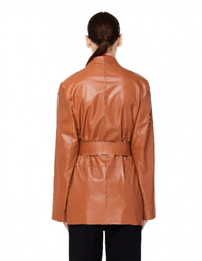 Shop The Row Burnt Ochre Arrot Leather Jacket In Brown