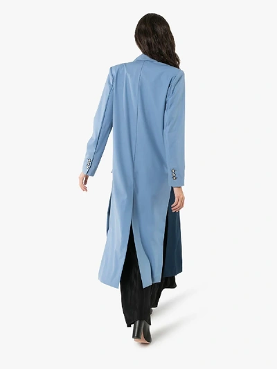 Shop Marta Jakubowski Jasmine Asymmetric Double-breasted Coat In Blue