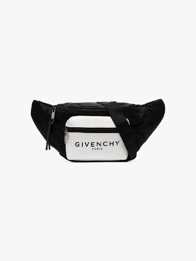 Shop Givenchy Black And White Logo Print Belt Bag