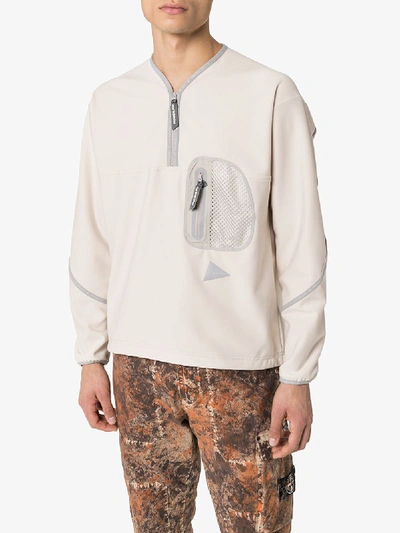 Shop And Wander White Lightweight Zipped Fleece Sweatshirt