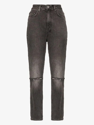 Shop Ksubi Chlo Wasted Straight Leg Jeans In Grey