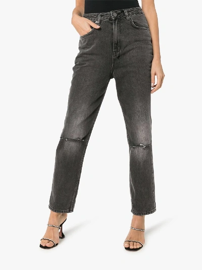 Shop Ksubi Chlo Wasted Straight Leg Jeans In Grey