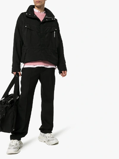 Givenchy Logo Print Parka Jacket In Black