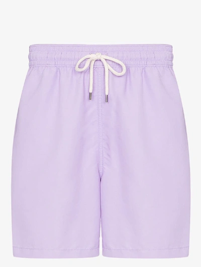 Shop Polo Ralph Lauren Traveller Drawstring Swim Shorts In Purple