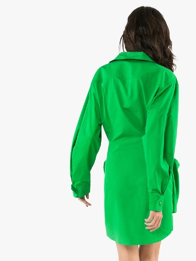Shop Jacquemus La Robe Murano Shirt Dress In Green