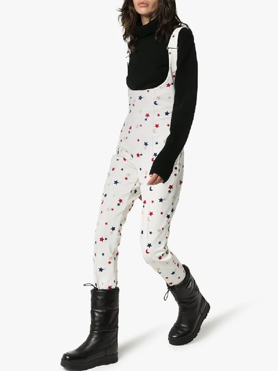 Shop Moncler Tutta Star Print Ski Jumpsuit In White