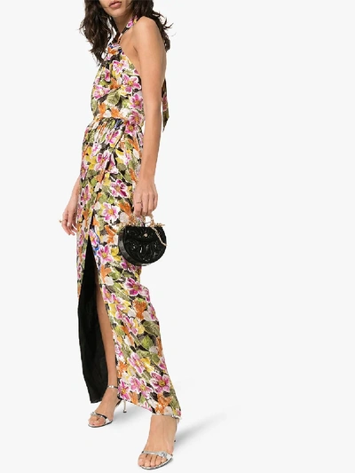 Shop Borgo De Nor Alyona Floral Print Maxi Dress In Black
