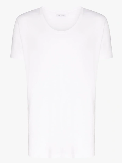 Shop John Elliott Scoop Neck Cotton T-shirt In White