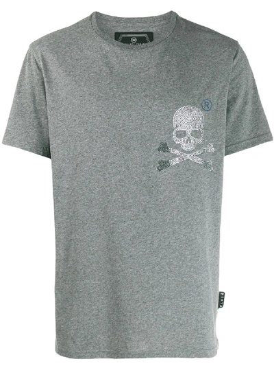 Shop Philipp Plein Round Neck Skull T-shirt In Grey