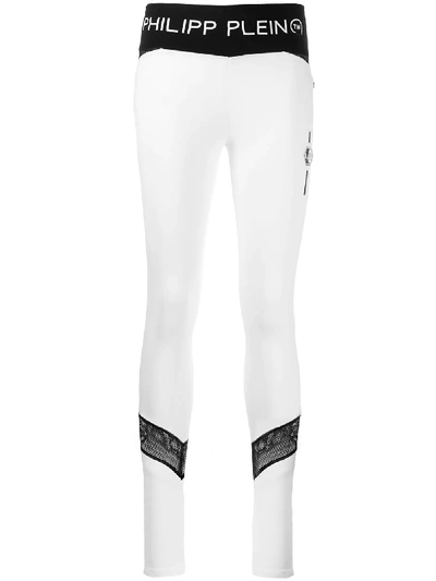 Shop Philipp Plein Logo Leggings In White