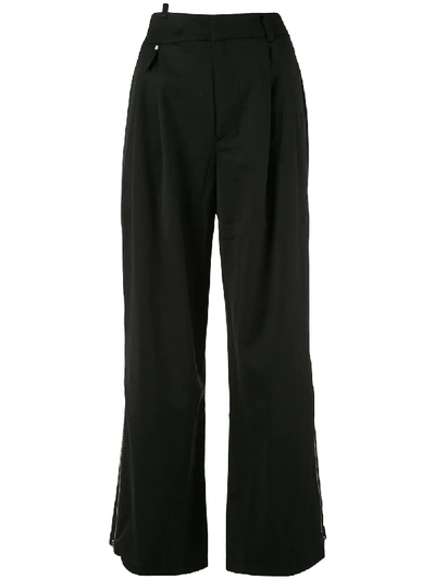 Shop Ader Error Wide-leg High-rise Trousers In Black